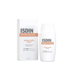 Crema cu protectie solara pentru ten cu finisaj natural ISDIN FOTOULTRA 100 ACTIVE UNIFY COLOR SPF 50+ 50 ml